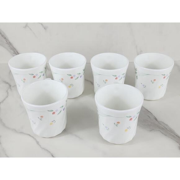 Corelle English Meadow Coffee Mug Teacup 8oz Corning Glass 80s Swirl Pattern x6 - Picture 10 of 13